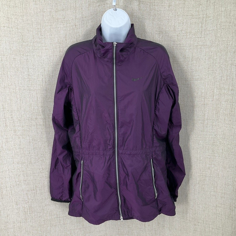 Nike Golf Jacket Women Small Purple Dri-FIT Waffle Lined Full Zip Athletic Airy